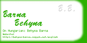 barna behyna business card